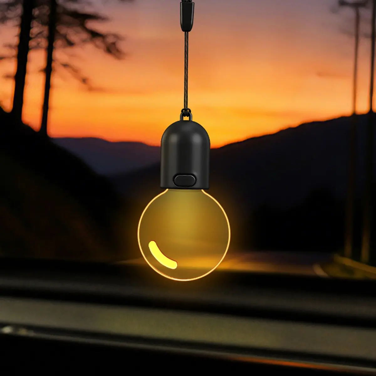 Vintage small light bulb car atmosphere light car rearview mirror decoration creative gift pendant car interior decorative light