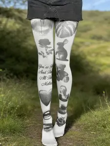 Gothic Lolita Tight Pants Women's Seamless Stockings Emo Long Socks Thigh Highs Sexy Punk Harajuku All-In-One Leggings Spring