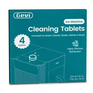 【Springtok】Gevi Ice Maker Cleaning Tablet, Organic Citric Acid Cleaner for Universal Ice Machines& Coffee Machine (4 &6 Uses, Tablet)