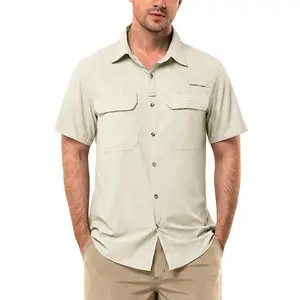 33,000ft Men's UPF 50+ UV Short Sleeve Hiking Fishing Shirt Quick Dry Cooling PFG Sun Protection Shirt for Travel Safari
