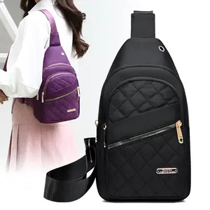 Neutral style backpack for men and women, with multiple color slanted fabric and nylon material. Suitable for travel.