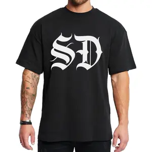 SanDiego SD Lettering Chicano Clothing Chicana Outfit Lowrider Style Chola Graphic Tee Hoodie Loose Fit Medium Heavy Cotton Blend True to Size for Men & Women S-5XL - Menswear, Fabric