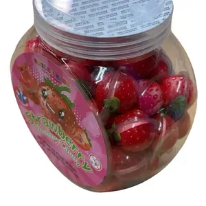 Smiley Kids Strawberry Gummy Candy 50 Pieces 0.46 oz 13g Snack Food Sweet Bonbon for Kids Parties School Snacks