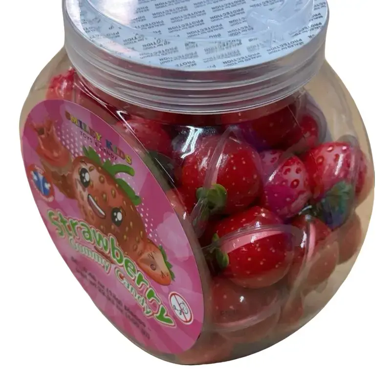 Smiley Kids Strawberry Gummy Candy 50 Pieces 0.46 oz 13g Snack Food Sweet Bonbon for Kids Parties School Snacks