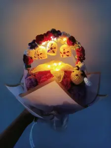 yarn crochet flowers / gifts for her / Christmas gifts / Lanterns with lights