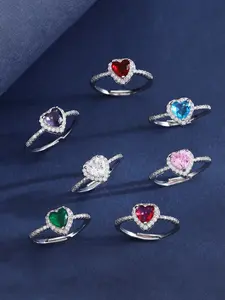 The Seamless Love Ring: 1ct Heart in a Fixed, Dainty Band | A Perfect-Fit Promise of Self-Love & Sparkle，Women's Adjustable Moissanite Heart Ring, Aesthetic Fashion Jewelry Gift for Women, Daily Wear Elegant Design, Fashion Heart Rings