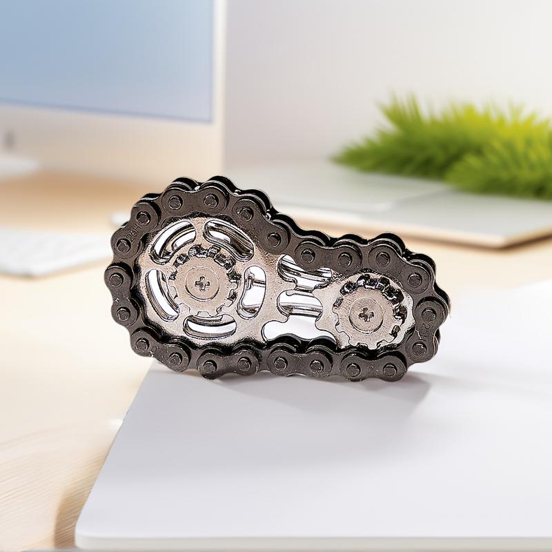 Bicycle Chain Fidget Spinner, Silent Cnc Stainless Steel Gear Desktop Toy, Adult Stress Relief & Focus Tool, Office Decor Art Collection, Stress Relief Gadgets