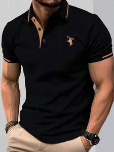Men's Contrast Trim Short Sleeve Polo Shirt - Versatile & Stylish Summer Top