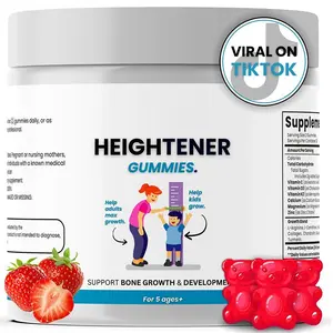 Growth Heightener Gummies, Healthy Growth & Bone Support Vitamin Supplement, 60 Count
