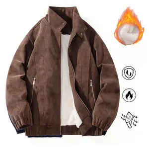 Men's Warm Fleece Lined PU Leather Jacket Loose Comfortable Fit Stylish for Winter Daily Wear & Casual Occasions Medium Size Coats Menswear western clothing western wear men Tops Tights western clothing giveon concert outfit fur cdaily outdoor casual