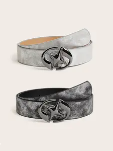 Unisex Punk Style Star Earth Hollow Out Buckle Belt, Fashion PU Buckle Belt for Party, Daily Decor, Street Style Belt, Trendy All-match & Exquisite Belt for Birthday Gift