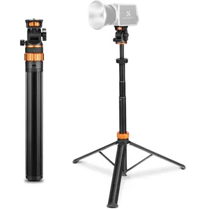 K&F CONCEPT Photography Light Stand, 78" Aluminum Extendable Tripod with 1/4" Screw, 360 °   Ball Head, 5kg Load Capacity, Portable Camera Phone Tripod for DSLR Video Light Ring Light – Travel Tripod