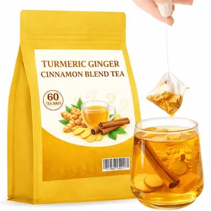 Turmeric Ginger Cinnamon Tea | Traditional Herbal Blending, Slow Drying Process, Warm Spiced Aroma | Pure Natural, No Additives, No Sugar, 60 Bags, 120g