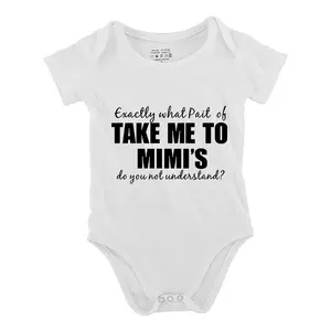 Funny Baby Babysuit Take Me To Mimi'S Letter Print Baby Short Sleeve Onesies Romper For Infant, Newborn Boys Girls Soft Casual Outfit ，Outdoor Baby Bodysuits