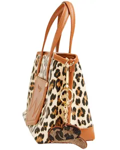 Shyanne Unisex Rhinestone Leopard Cowboy Hat Bag Charm - Aa438-Brn