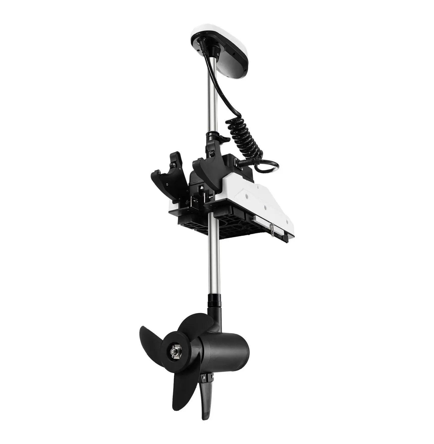 Electric Trolling Motor 55lbs Thrust GPS, 12V Bow Mount Outboard Motor, 10 Speed Remote Control LCD Display for Kayaks Fishing Boats, 54 Inch Shaft