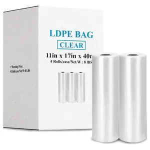 TP Plastic 11"x17" Clear Produce Bags – 4 Rolls, 316 Count, BPA-Free, Food Storage for Fruits & Bread