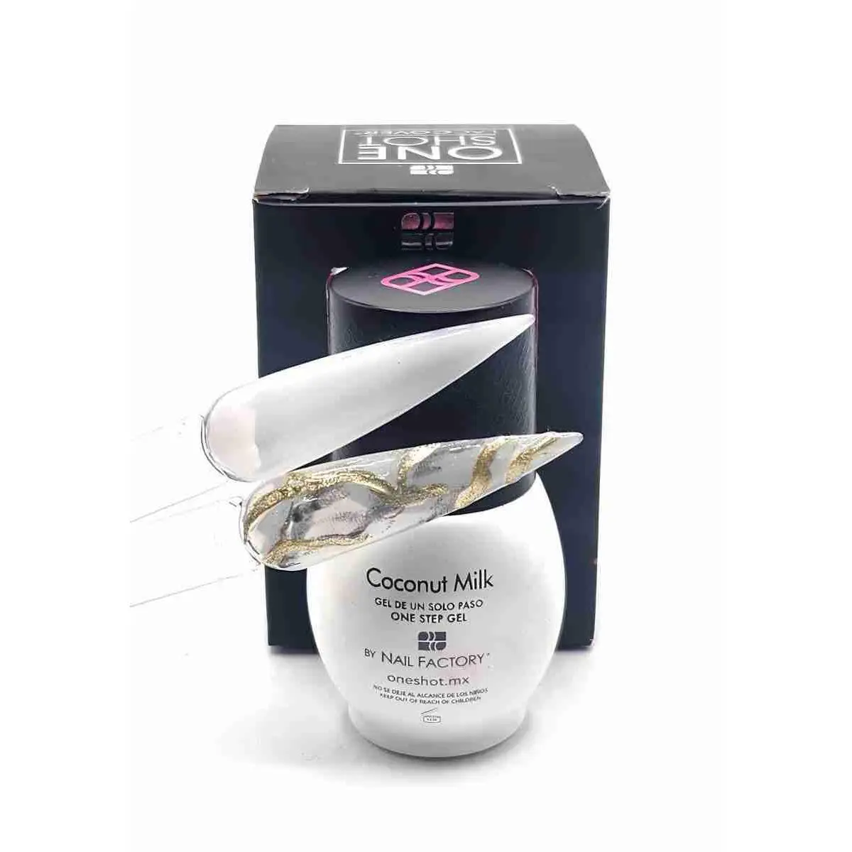 Nail Factory 1-Shot Natural Gel Nail Polish, 15ml Sheer Translucent Coconut Milk Bottle, Glossy Healthy Finish, Single Cosmetic for US Adults' Manicure Needs, Single Item, Healthy Appearance