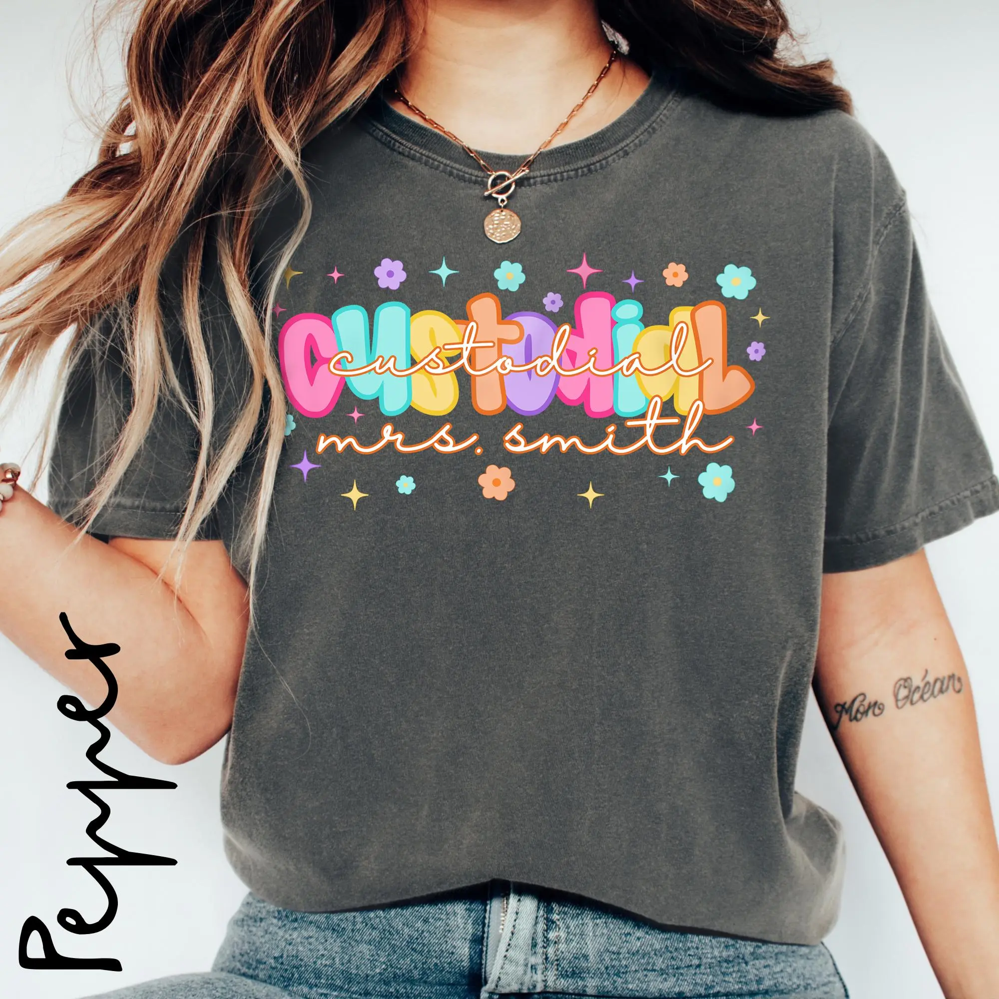 Comfort Colors School Custodian T-shirt, Custodial Crew Shirts, Teacher Back to Custom Janitor Staff tees, Gift for