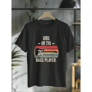 100% Cotton Retro Vintage Dibs On The Bass Player Bassist T-Shirt