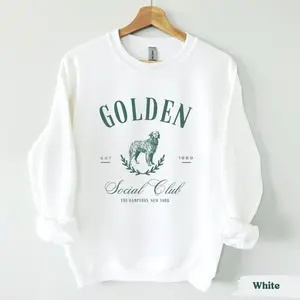 Golden retriever Social Club T-Shirt, Sweatshirt, Hoodie – Golden retriever sweatshirt, Golden Retriever gifts, Golden Retriever mom Cotton Crewneck Fabric Sleeve