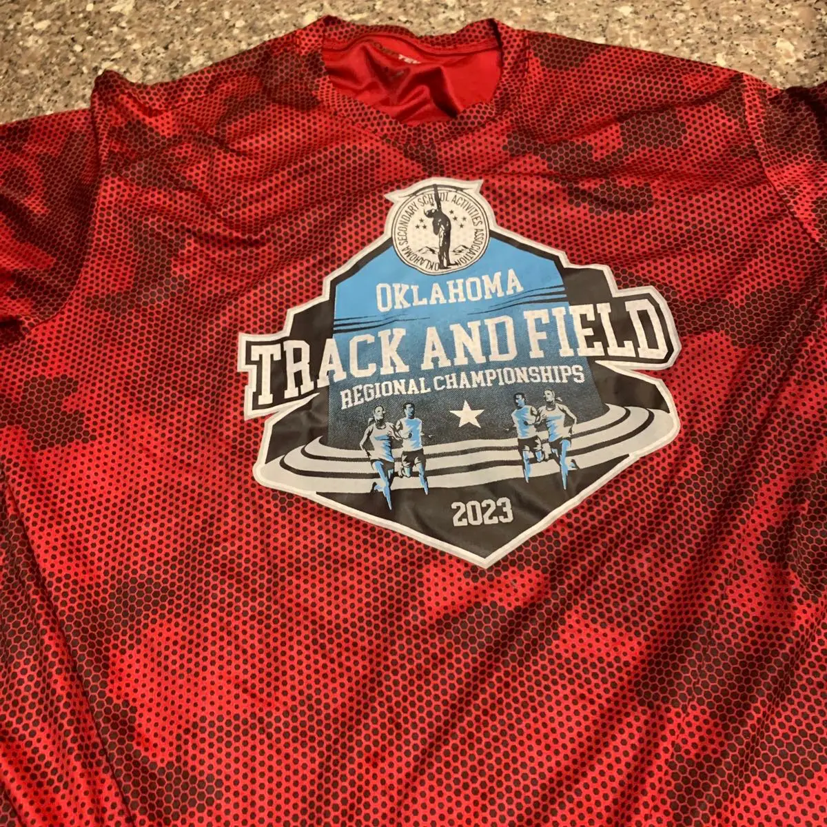 Track and field Oklahoma 2023 red shirt