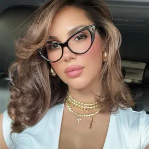 Shadz GAFAS Cat Eye "NIKITA" Clear Eyeglasses - Oversized Glam Vintage Cat Eye Design High-Quality Plastic Frame Functional & Durable Fashionable Eyewear