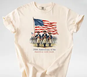 Comfort Colors® 250th Anniversary Shirt, Revolutionary War Soldiers and Usa Flag shirt, USA Independence Day Tee, 4th of July Patriotic Gift