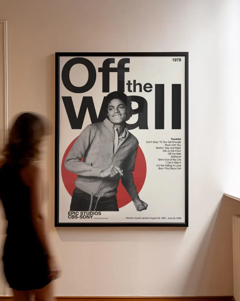 Michael Jackson Off The Wall Poster, Vintage Album Cover Print, Retro Music Wall Art, Disco Era Decor, Michael Jackson