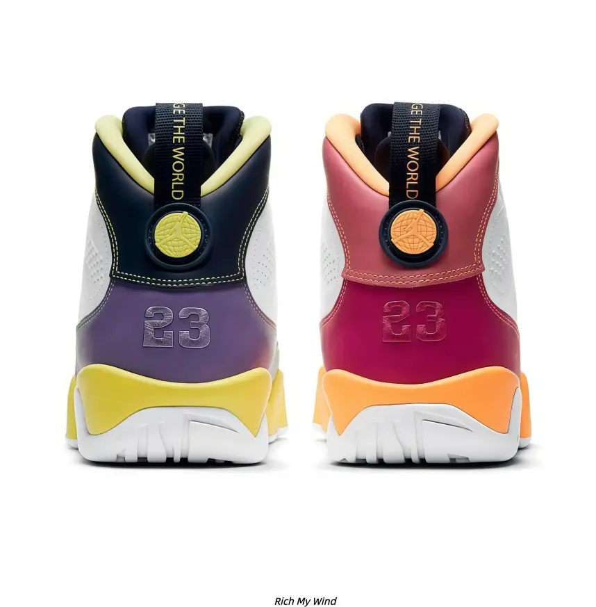 Retro Multicolor High-Top Basketball Sneakers for Training & Street Wear - White Upper with Purple, Yellow, Grey Color-Block Design, Contrast Laces, Padded Ankle Collar, Heel Pull Loop, Cushioned Supportive Midsole, Non-Slip Rubber Outsole