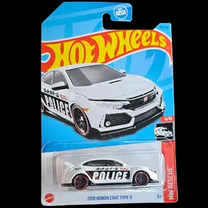 2023 Hot Wheels 215/250 White 2018 Honda Civic Type R HW Rescue 4/10 Diecast Collectible Diecast Metal Car