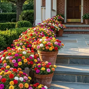 Portulaca Moss Rose Seeds - Double Flowered Moss Rose, Vibrant Mixed Colors Non-GMO, Drought Tolerant Easy Grow Large Blooms for Containers Hanging Baskets Garden Pollinator Attract