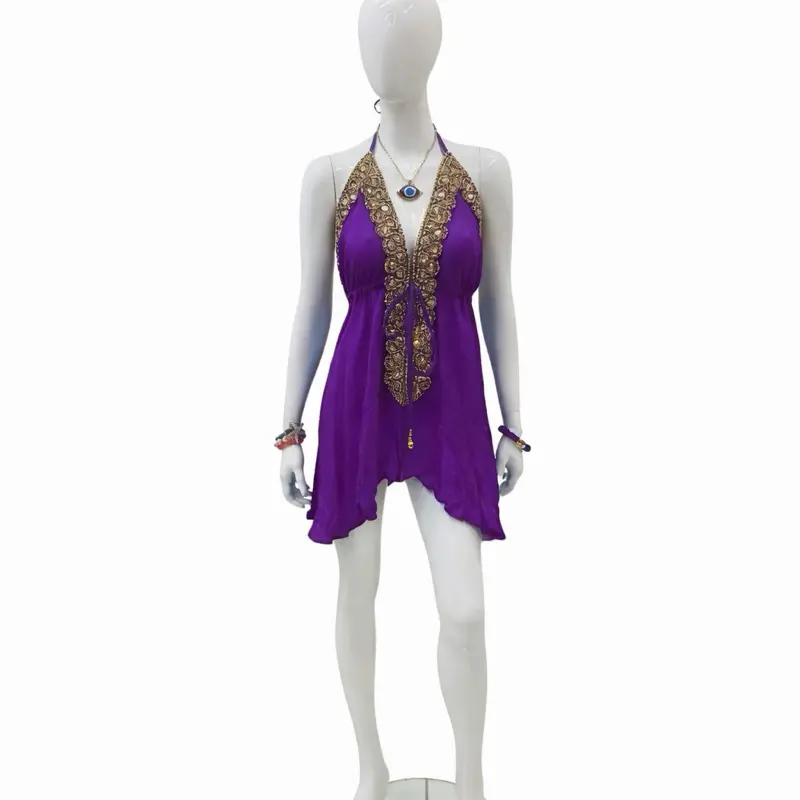 Purple Short Deluxe Boho Dress - TikTok Shop