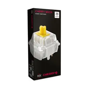 CHERRY MX2A RGB Honey Switch Kit, 36 Mechanical Keyboard Switches, for DIY, Hot Swap or Gaming Keyboards, Tactile Switch with No Click, Sweet & Silent