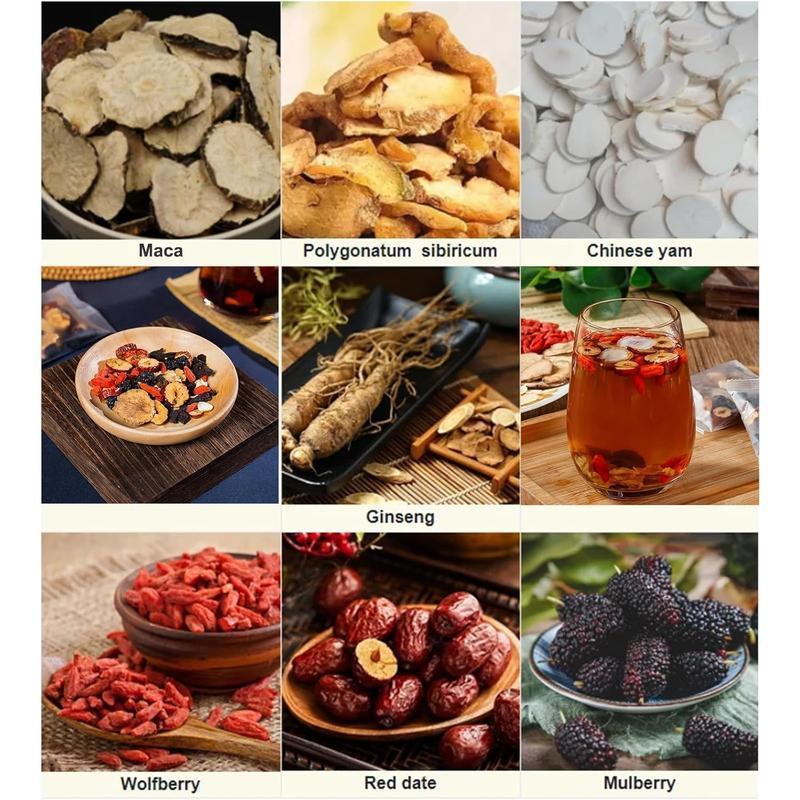 60 Bag Kidney Tea Formula Ginseng Five Treasure Tea Organic Kidney Cleanse Detox Tea Ginseng Red Date Mulberry Herbal Formula  hinese Chinese Health Tea For Men Women