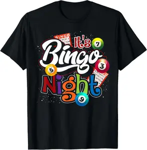 100% Cotton Bingo Night Gift Bingo Player Lottery Winner Gambling Bingo T-Shirt