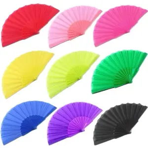 9 Inch Elegant Solid Color Foldable Fans Set, Ladies Fashionable Plastic Handheld Fans, Ideal for Parties and Gifts, Perfect for Weddings, Birthdays, and Home Decor