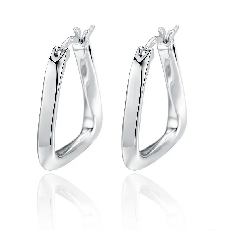 925 Sterling Silver Chunky Hoop Earrings - Square Geometric, Lightweight Handmade Electroform Hollow, Gold-Plated & Silver High-End Fashion, Expensive-Looking Large Gifting Jewelry, Hoop Earrings Gold, Large Hoop Earrings