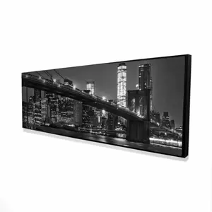 Begin Home Decor 2081-2060-PH13-1 20 x 60 in. City Under The Night - Industrial Black Framed Canvas Decor