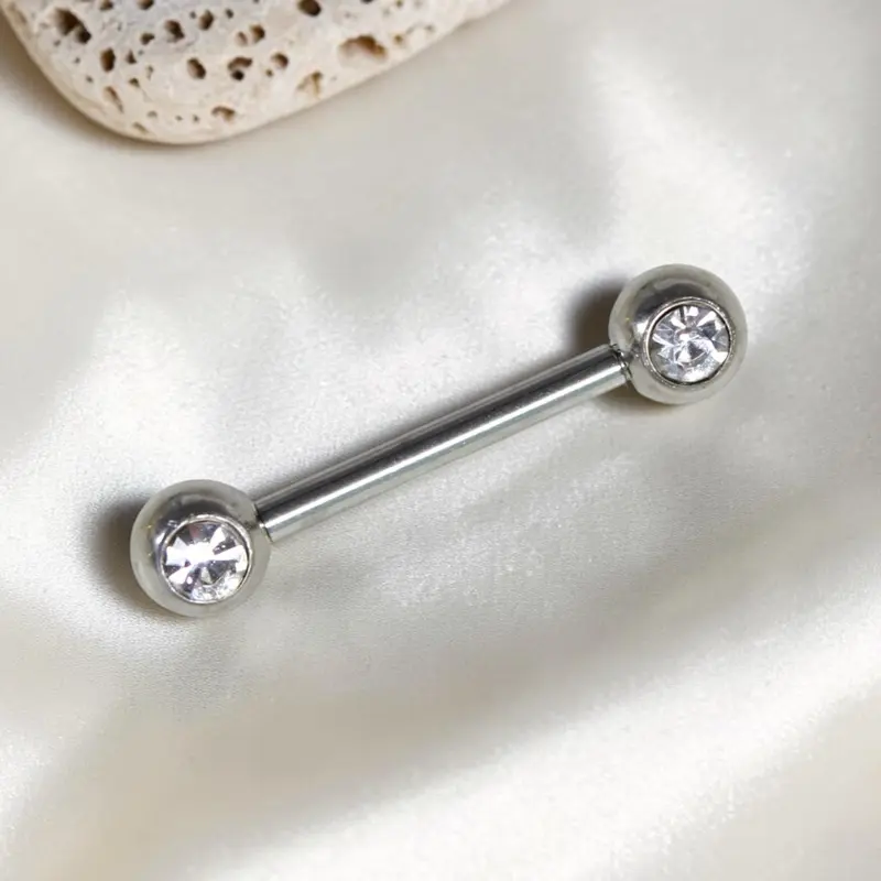 14g Cz Nipple Ring, Petite Style Basic Nipple Piercing Jewelry, Internally Threaded