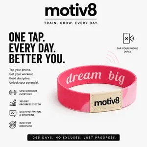 Inspirational Dream Big NFC Chip Daily Motivational Bracelet - Silicone Band, Multi-Size, Unisex Fashion Accessory
