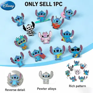 1pc Disney Officially Licensed Stitch Series Enamel Pins Cute Cartoon Button Pins Decorative Badges for Clothes Bags Backpacks Hats Hair Ties Women's Funny Collectible Display Perfect Birthday Christmas Anime Gift