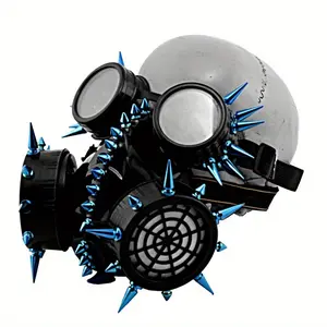 Punk Gothic Blue Spikes Steampunk Gas Mask Goggles Cosplay Props Halloween Costume Accessories Men/Women