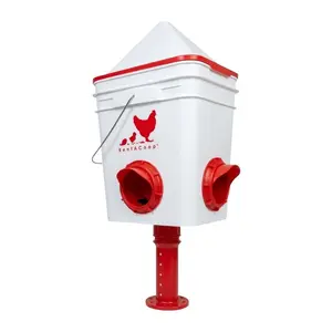 RentACoop 25lb BPA-Free Chicken Feeder with 4 Large Ports and Adjustable Stand - Center Placement
