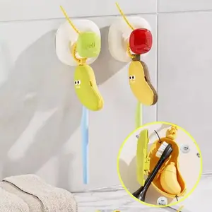 Banana-Shaped Toothbrush Holder with Mini Banana Storage Box, Durable Plastic Travel Case, Cute Design for Home & Travel, Perfect Gift Idea