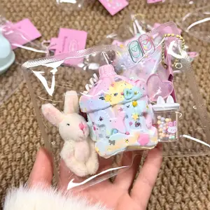 Rabbit Carousel Cream Cake Squishy Toy Pendant DIY Handmade Craft