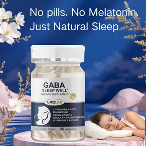 Emolax Sleep Capsules – Non-Melatonin Natural Sleep Support – With GABA, Magnesium, L-Theanine, 5-HTP & Botanical Complex – 60 Vegan Capsules