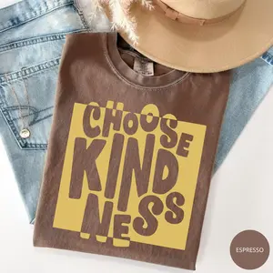 Comfort Colors Choose Kindness Statement Shirt, Spread Kindness Tee, Positive Vibes Kindness Shirt, Teacher Appreciation Gift, Cute Crewneck For Women