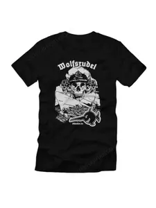 T-Shirt O-Neck Summer Short Sleeve Mens T-shirt  German Naval Skull Saw Fish Swordfish Wolf Pack Submarine Menswear