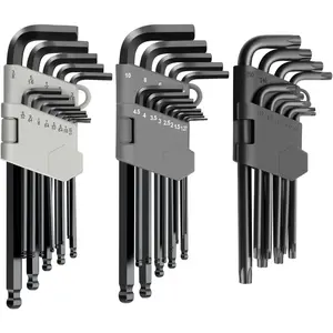 35- Allen Wrenches Set, Metric/SAE/Torx Long Arm Allen Wrench Kit with Ball End, Hex Key Set, Chrome Vanadium Steel for ,  & Appliance Repair
